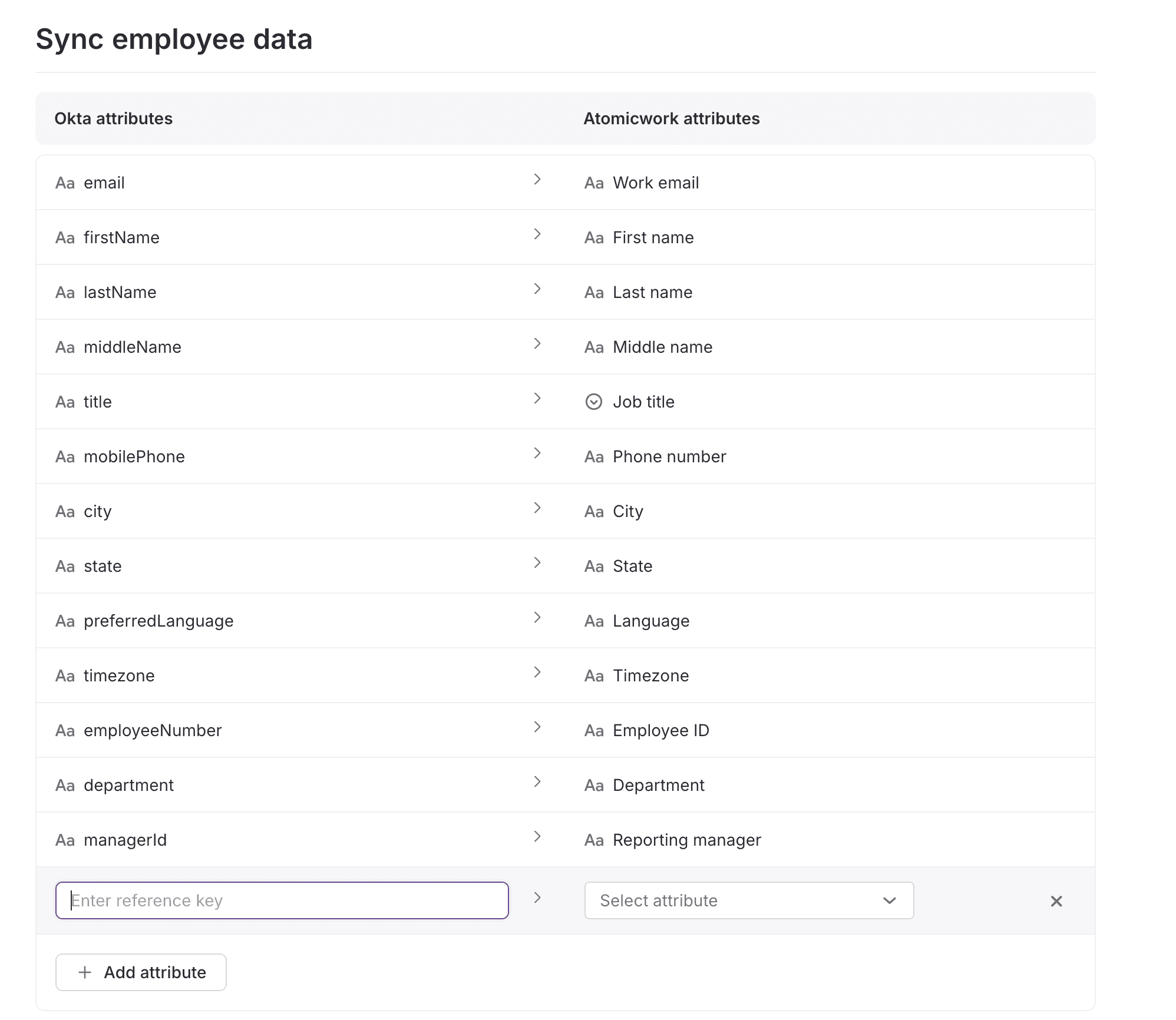 Manually sync Okta attributes to Atomicwork.png