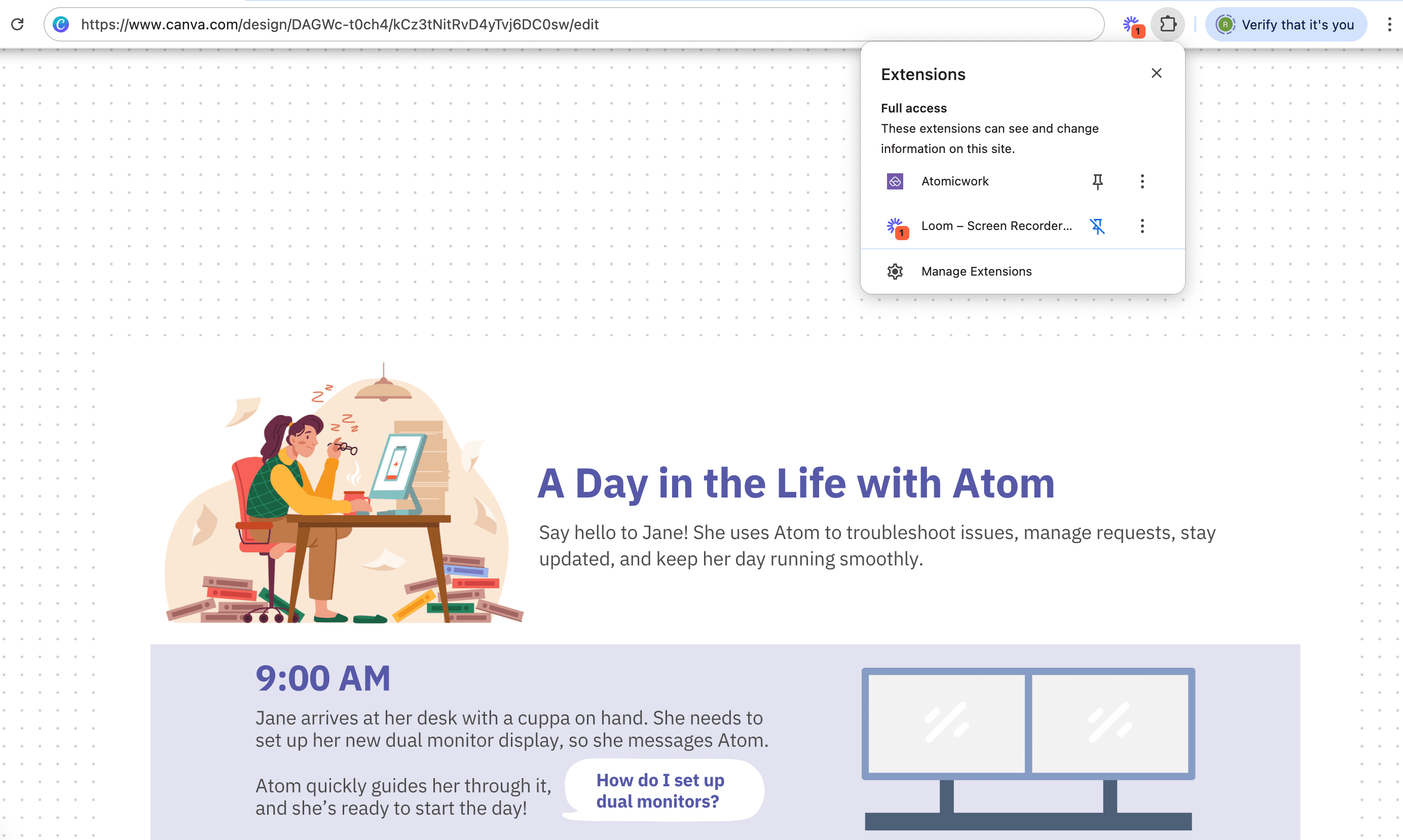 Atomicwork extension in Chrome.png